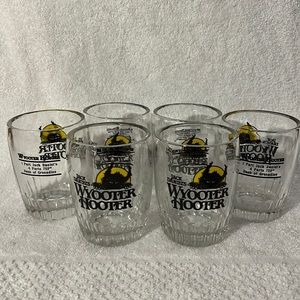 VTG Jack Daniels Wyooter Hooter Whiskey Tumbler Vintage Bar 70s glasses. Set (6)